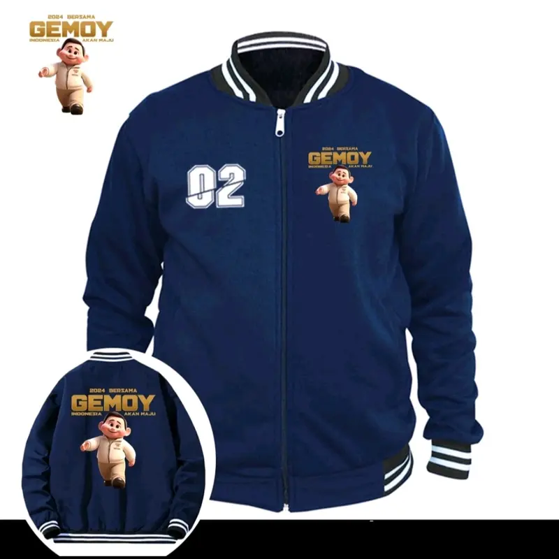 JAKET BOMBER VARSITY GEMOY Gambar Depan Belakang 1
