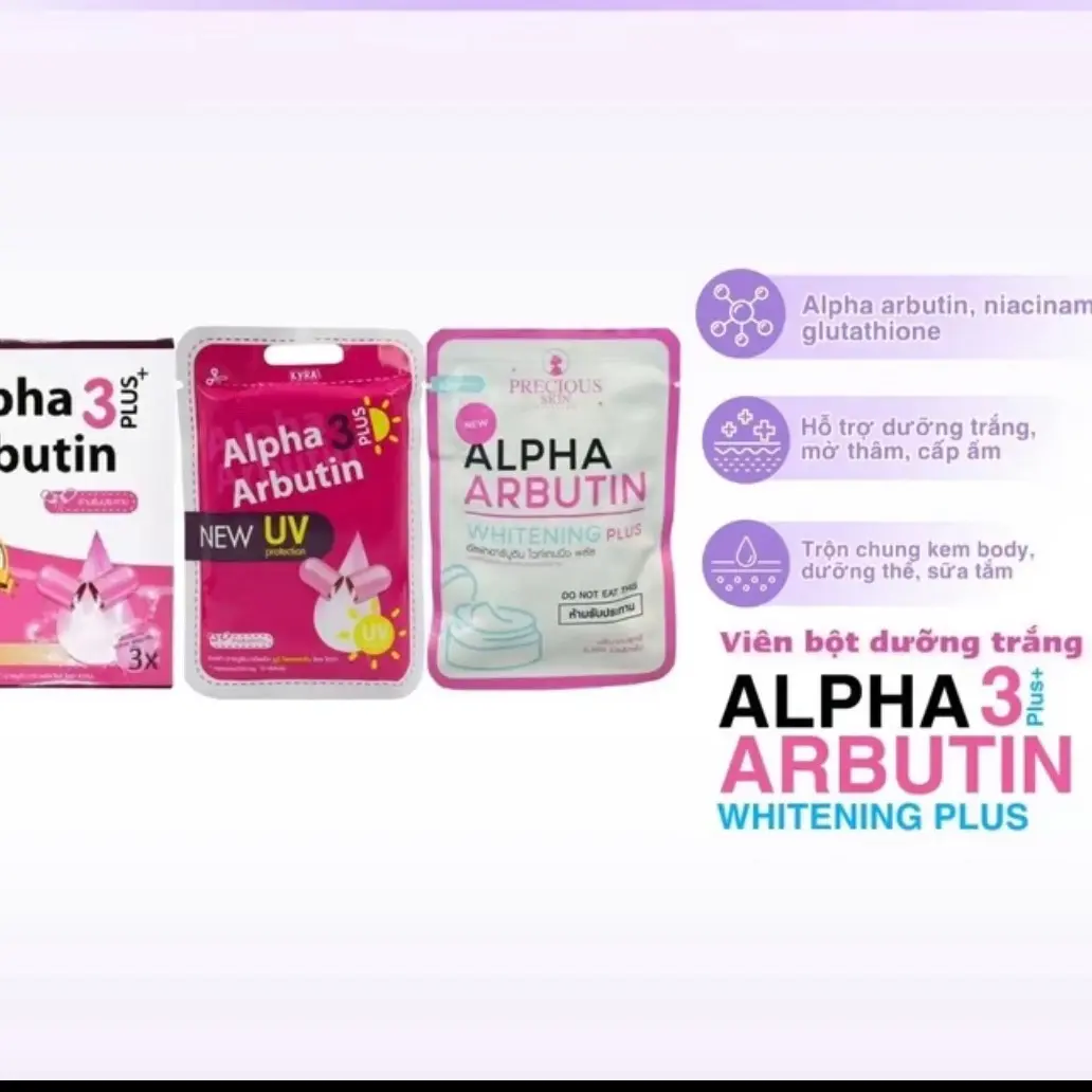 ( chính hãng ) viên bột trộn kem dưỡng da body alpha butin precious kin - vỉ 10 viên trộn vào body làm đẹp da