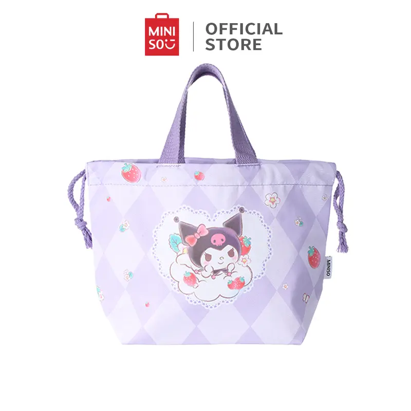 MINISO Sanrio Tas Makan Siang Lunch Bag Sanrio Characters Drawstring Bento Bag Kapasitas Besar Tahan Air Karakter 5