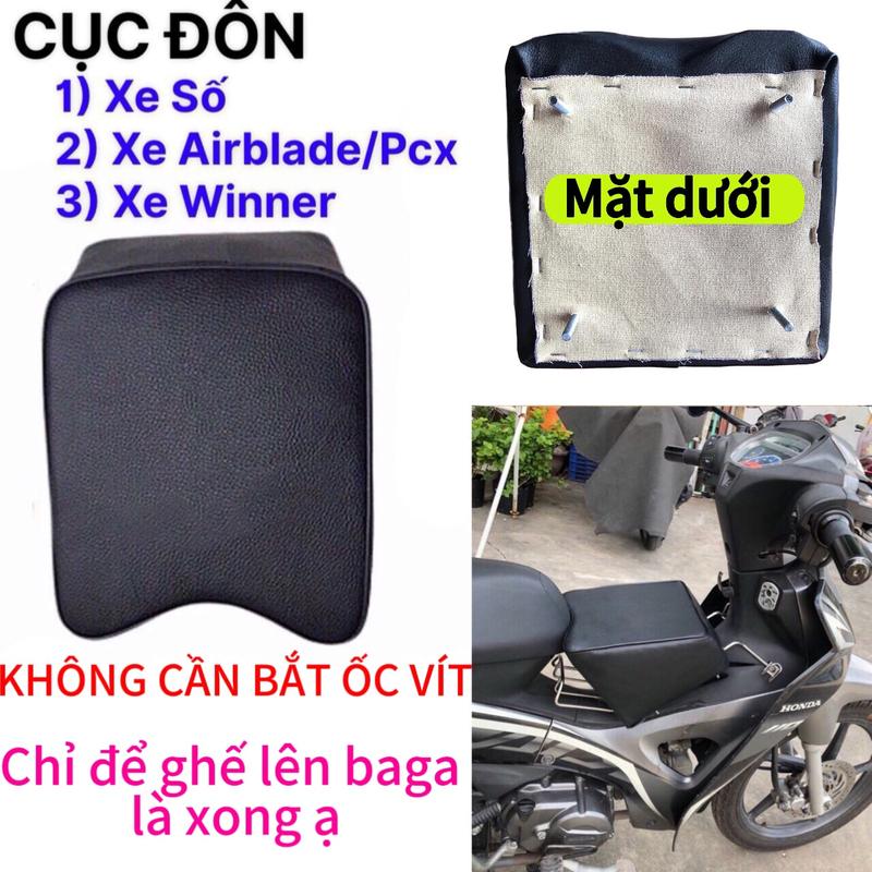 CỤC ĐÔN Ngồi Xe Máy Cho Bé Có Gác Chân - Ghế Nệm Ngồi Xe Máy Air Blade, PCX, XE MÁY SỐ, Winner