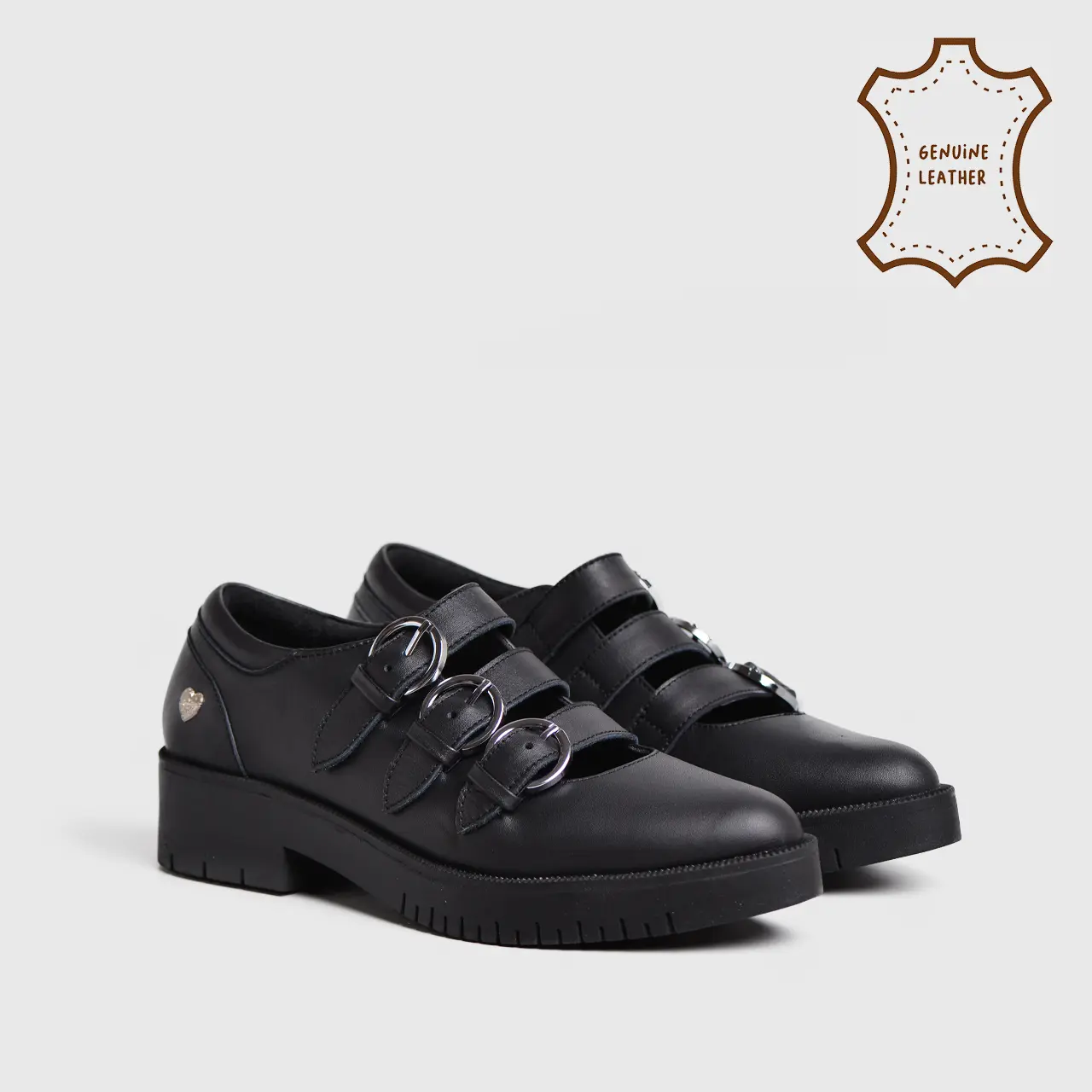 Adorableprojects - Ganeeta Mary Jane  Genuine Leather Black - Sepatu Kulit