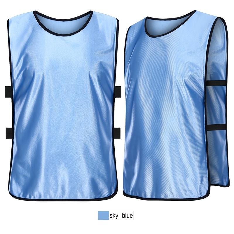 Product Introduction of 12-Pack Adult Sports Training Vests, Crew Neck Polyester Football Team Uniforms, All-Season Knit Fabric Activity Tops with Lace-Up Detail, Regular Fit Solid Color Teamwear 11