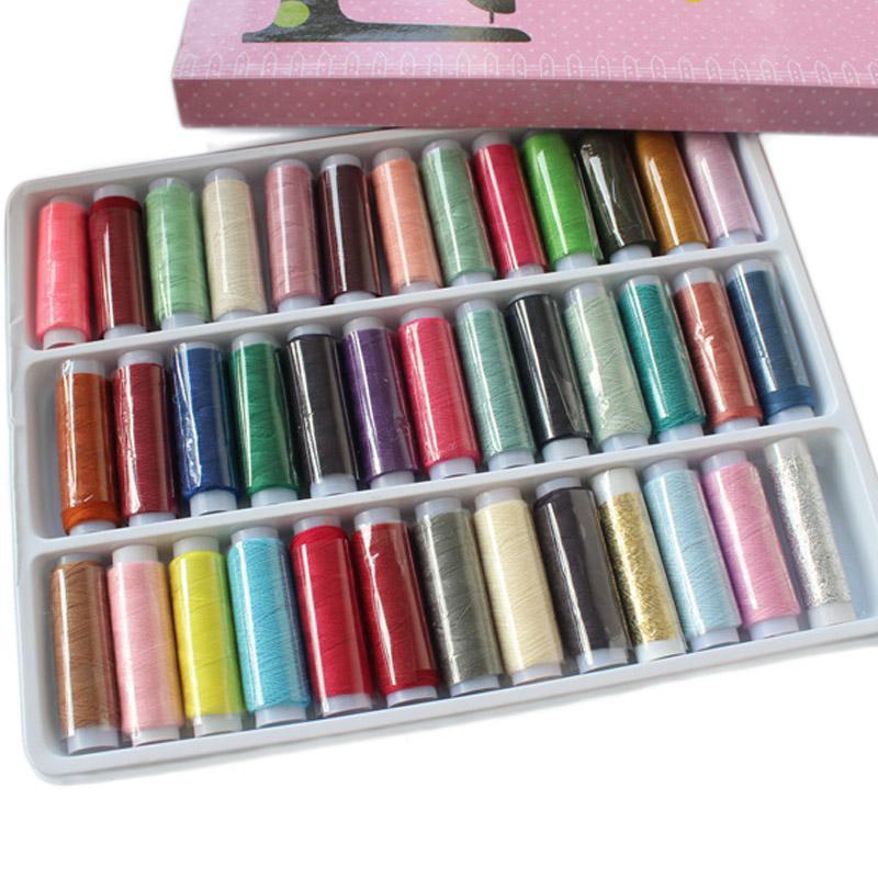 1 Box 39 Colors Sewing Thread Kit, Assorted Color 214.35 Meter/65.33 Yard Thread Spool Polyester Thread, Sewing Supplies For Home Use 0