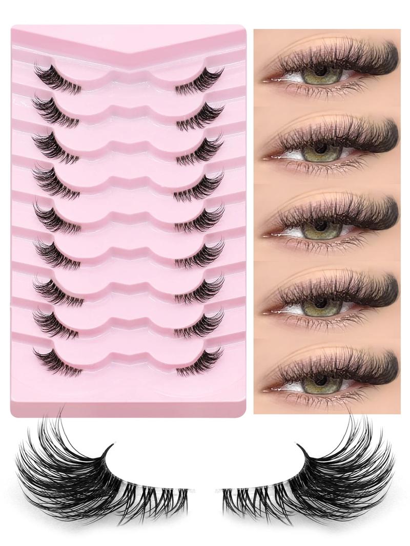 Product Introduction of GROINNEYA Half Eyelashes Natural Cat Eye Lashes Soft Wispy Clear Band Lashes With Winged Ends For Extended Eye Look Makeup 13