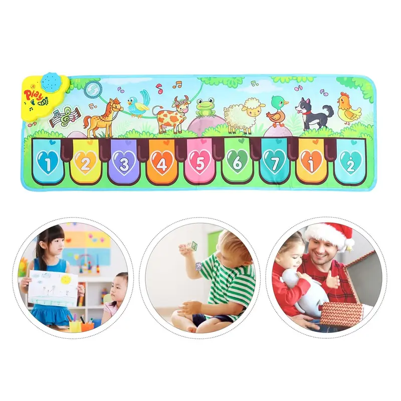 Dance Mat, 8 Animal Sound Modes Touch Game Mat, Music Mat for 3+ Years Old, Educational Toy for Kids, No Battery Provided 5