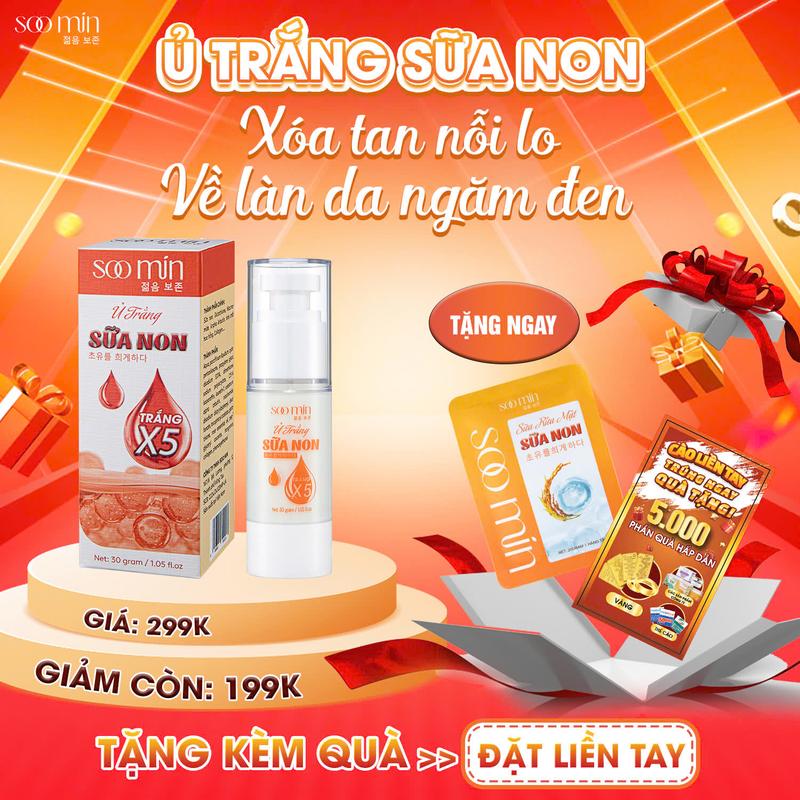 [Tặng Quà]  Ủ Trắng Sữa Non Soo Min Chính Hãng Dưỡng Trắng Nhanh , Dưỡng Ẩm Trẻ Hóa Cho Da Mặt 2