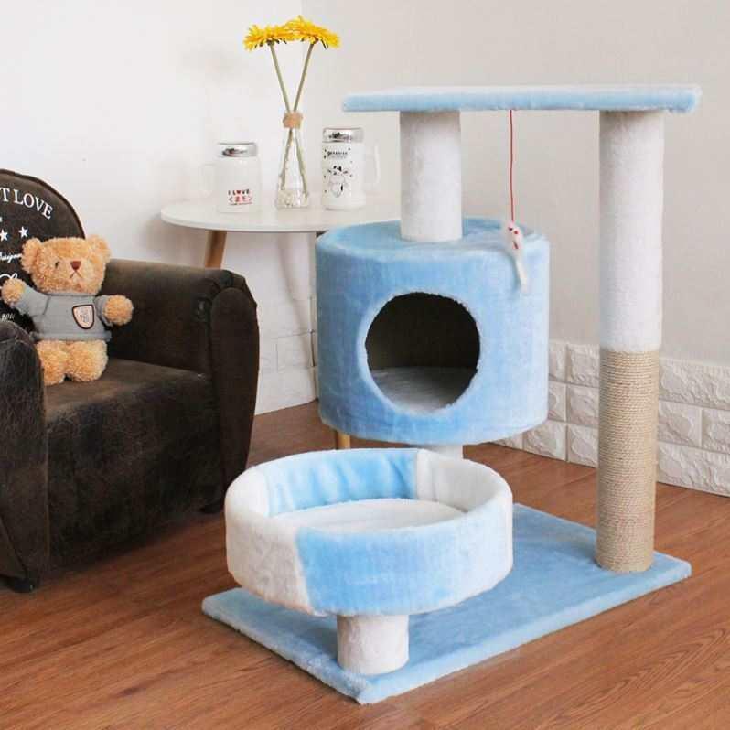 Product Introduction of Ready to ship 2-story cat condo, cat climbing frame ‼️ Cat condo, cat scratching post, cat bed, cat toys, cheap cat condo # P122. 6