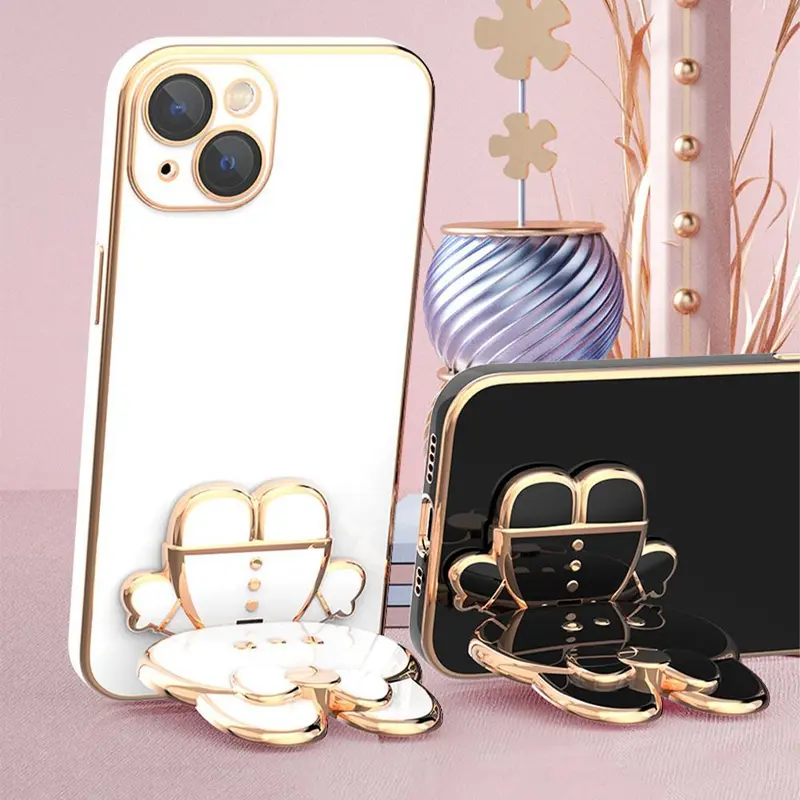 Giá Đỡ Điện Thoại, Thiết Kế Hình Thỏ Gương 3D Dễ Thương, Giá Đỡ Ốp Điện Thoại, Chân Đế Gấp Để Bàn, Thích Hợp Cho Điện Thoại Di Động 8
