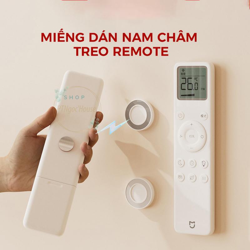 Miếng Dán Nam Châm Tròn Treo Remote Dán Tường, Giá Treo Điều Khiển Từ Tính Gắn…