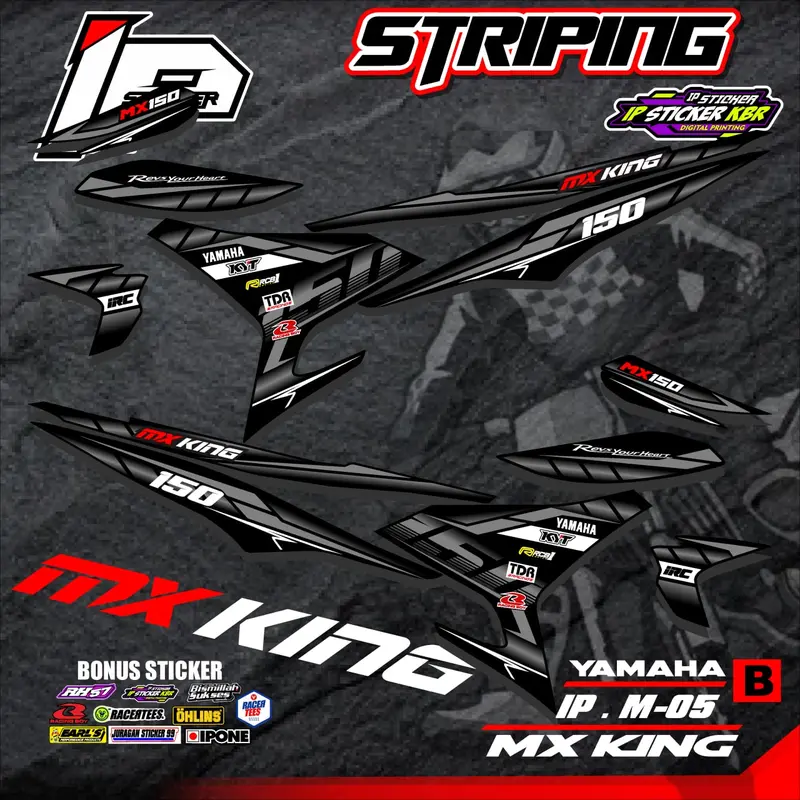 (COD) Striping MX KING 150 - Sticker Striping Variasi List MX KING KODE IP.M-05 Design IP Sticker KBR 3