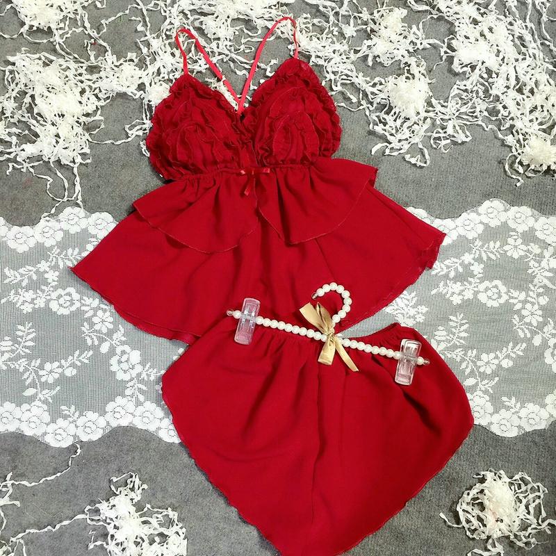 [VẢI MỎNG] Bộ Áo Quần Ngủ 2 Dây Chéo Lưng cho Nữ Chất Liệu Voan Mỏng Fom 40-55kg - Mặc Nhà Đồ Ngủ Nữ  Women-Có Mút Ngực