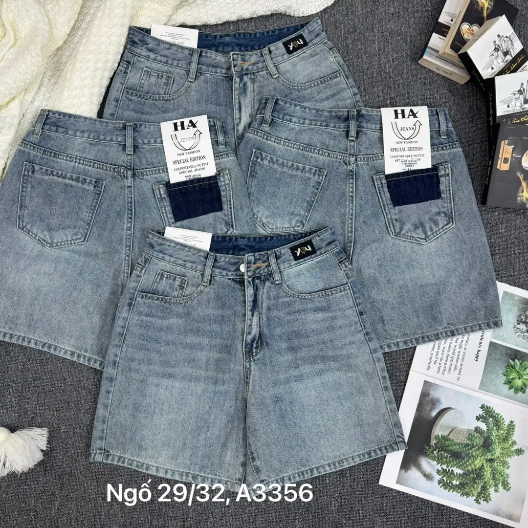 Quần sọc jean cotton không co giản nữ A3356 - Quần sọc jean nữ xinh bò Voi - Women