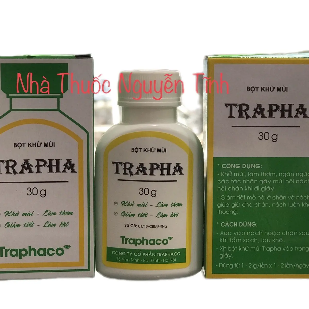 Bột khử mùi Trapha 30g Traphaco giảm tiết, khử mùi hôi nách, chân.