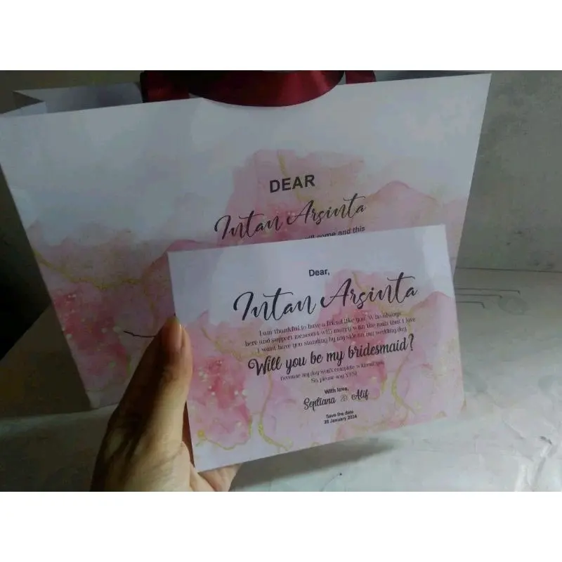 Paper bag Bridesmaids + kartu ucapan custom / MINIMAL ORDER 5 pc (HARGA SATUAN) 1