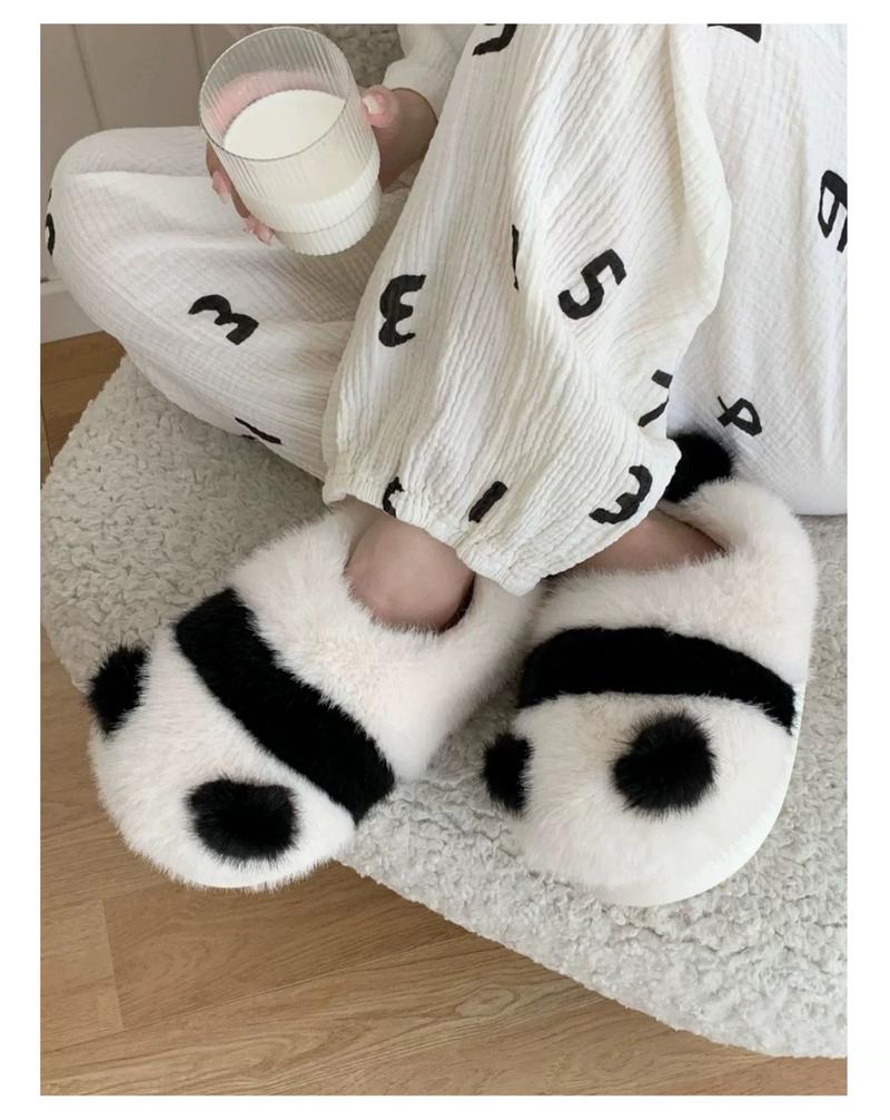 Product Introduction of Dép Bông, Dành Cho Nữ, Giày Đi Trong Nhà Mùa Đông, Nhồi Bông Chống Trượt, Ấm Áp, Thiết Kế Hình Gấu Trúc, Đế Mềm, Thích Hợp Cho Các Cặp Đôi, Dép Chồng Và Bố Mẹ-Bé, Năm 2024 13