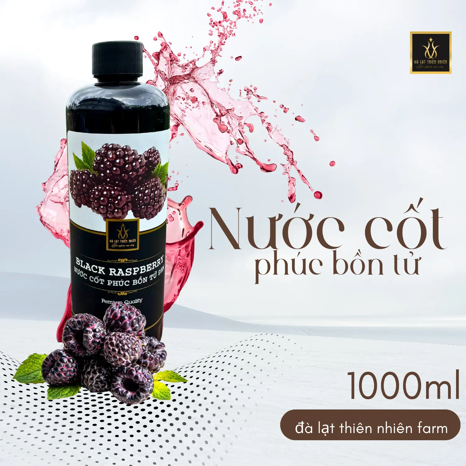 [1000ml ] CHAI NƯỚC CỐT TRÁI CÂY VỊ TÙY CHỌN  - Chiết xuất từ trái dâu tây, dâu tằm, chanh dây, phúc bồn tử, dạng siro pha chế nước uống