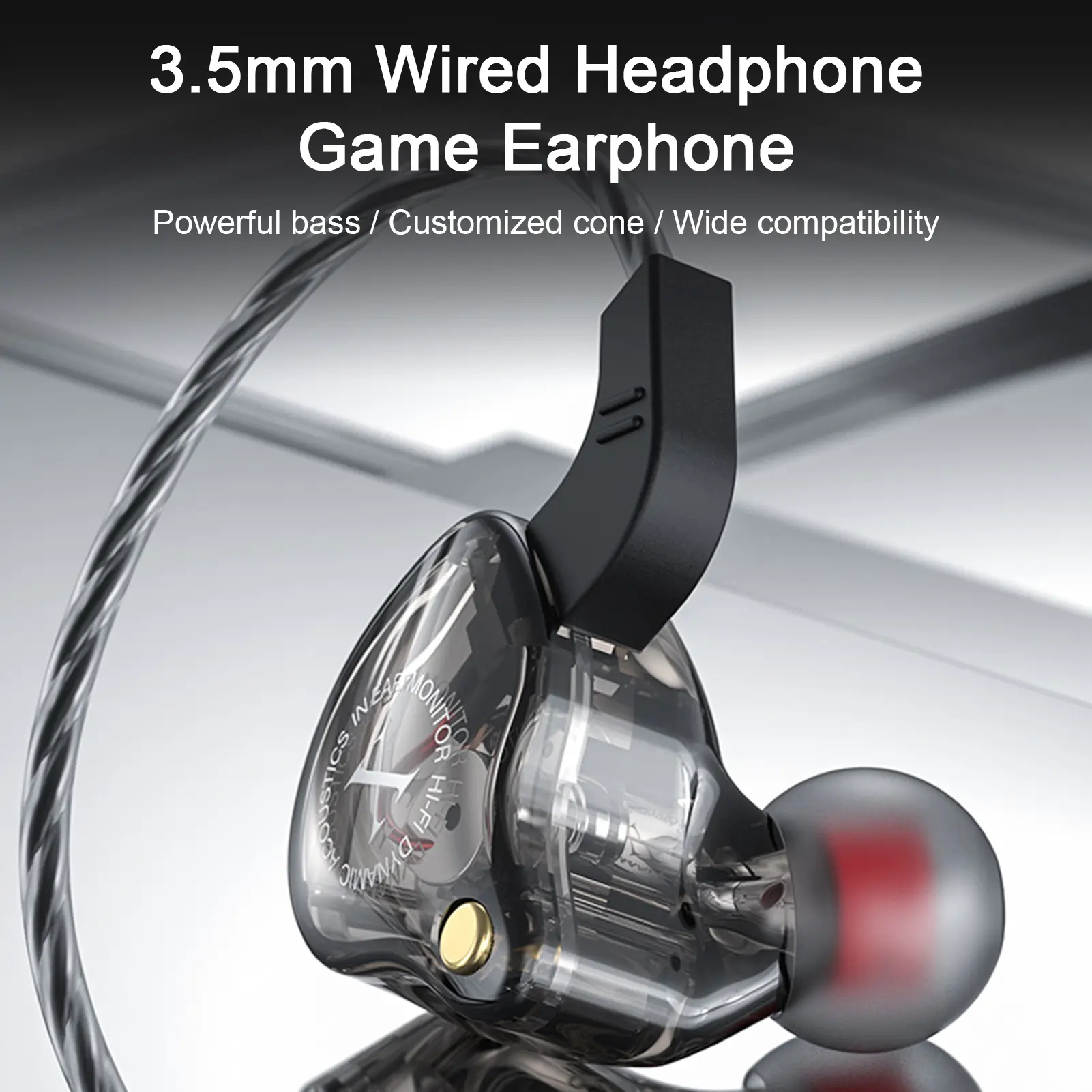 Alat Dengar Berwayar, Bunyi Surround Stereo, Bes Dalam, Pemain Muzik, Reka Bentuk Ergonomik, Fon Kepala Berwayar 3.5mm, Sesuai untuk Permainan, Fon Telinga, Aksesori Telefon