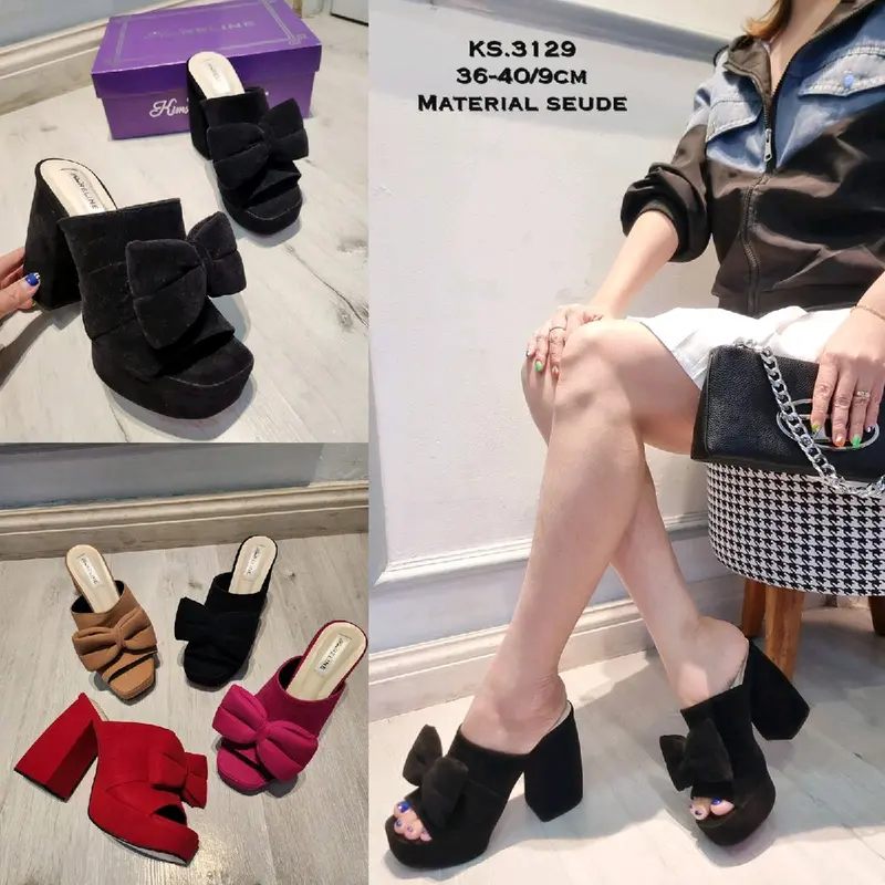 KS.3129 heels pita hak lebar 9cm Shoes 3