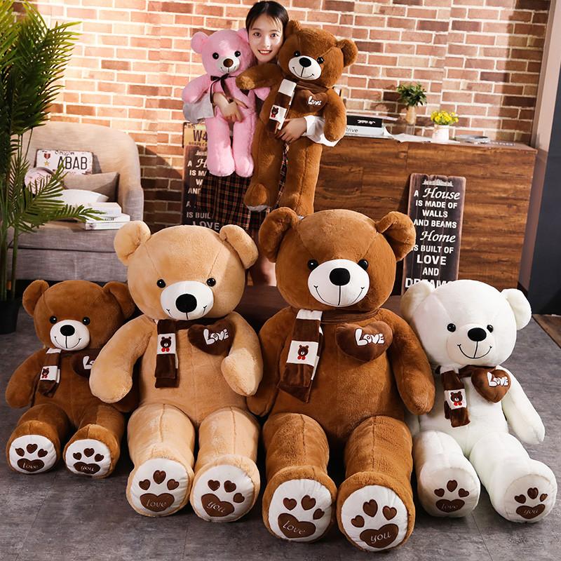 Gấu Bông Teddy Khủng Lồ Quàng Khăn Smile Trái Tim Love ở Ngực Thú Bông Thú Nhồi Bông Toy , Đồ Chơi Voi Phát Nhạc gau nau