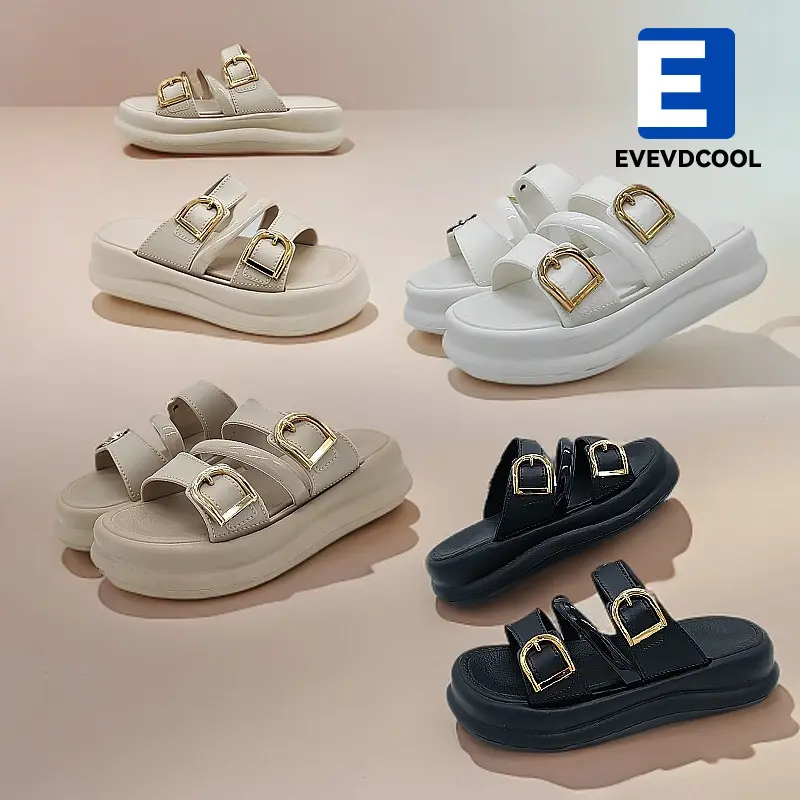 EvevdCool Sandal Wanita Kekinian Sendal Selop Wedges Cewek Terbaru Karet Jelly EVA Premium Empuk Anti slip