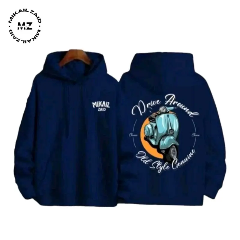 MZ SWEATER HOODIE VESPA CLASIC VESMET KATUN UNISEX Army Fleece Pria
