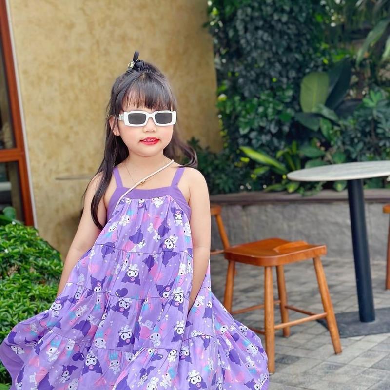 ￼DL28 (10 -35kg)váy đũi dây màu tím dáng dài - váy thiết kế chất đũi mềm siêu xinh thoáng mát cho bé gái 5