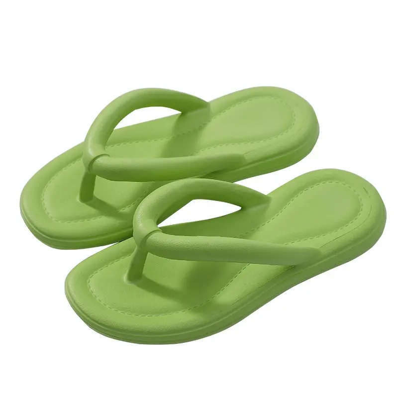 Dép xỏ ngón Nam Nữ Flip Flop chất Eva siêu nhẹ đi biển cực chất T001 Nhung Sandal Đồng DéP Đế Bằng 2