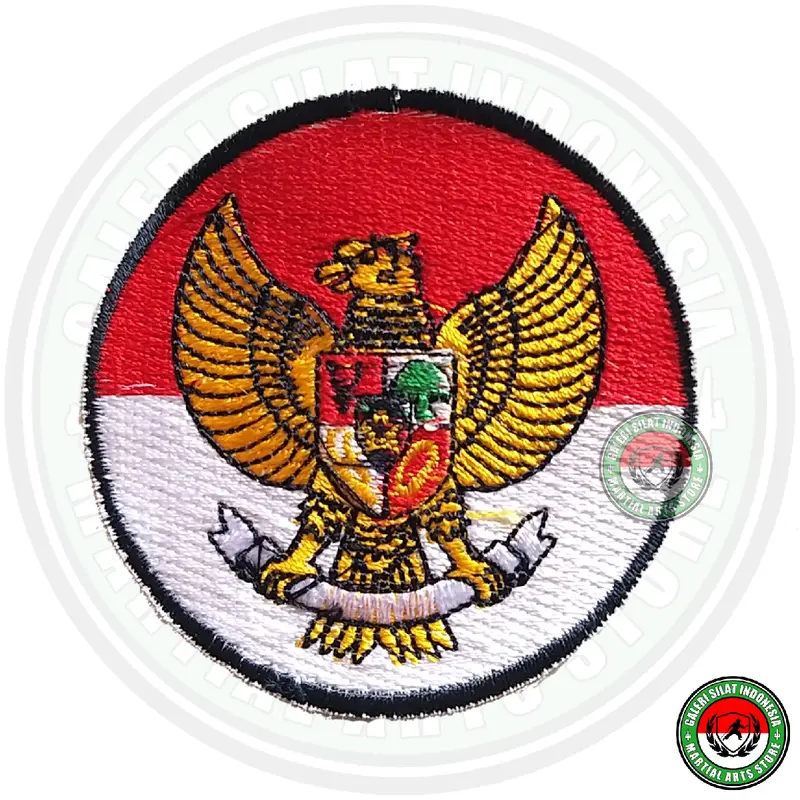 Bet Logo Bordir Garuda Bulat List Merah Putih 1