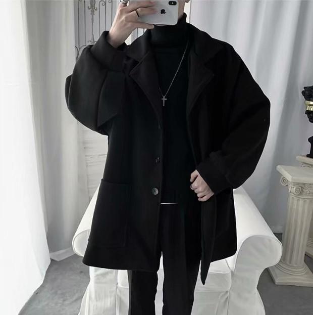 Product Introduction of Áo khoác nam blazer form rộng chất dạ cổ V ulzzang unisex hàn quốc, Áo blazer nam khoác choàng nam trơn cổ vest bigsize học sinh đi học, Áo dạ choàng nam 8
