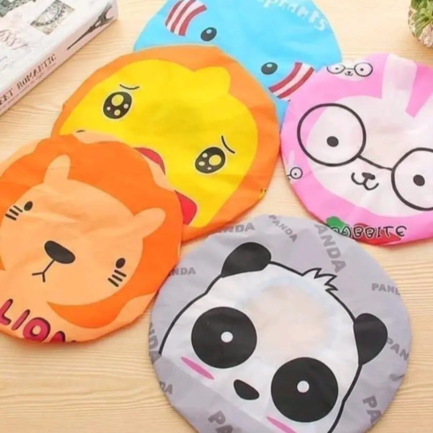 Shower Cap Penutup Rambut Kepala /Topi mandi Karakter Kartun