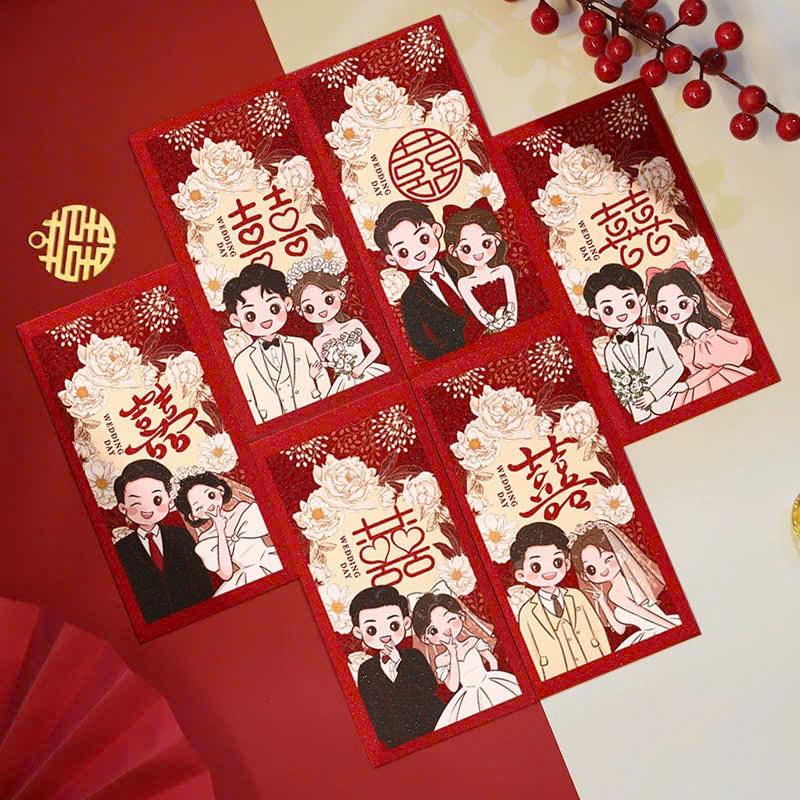 Combo 6 Bao Lì xì ăn hỏi, bê tráp chibi siêu siêu dễ thương (TQ6M)