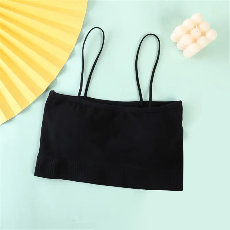 Áo Yếm Thiết Kế Cổ Vuông Tinh Tế, Dây Đeo Đơn Lưng Đẹp, Áo Ống Không Có Vòng Thép, Thích Hợp Cho Học Sinh, Đồ Lót Kiểu Vest, Cho Thời Kỳ Phát Triển 8