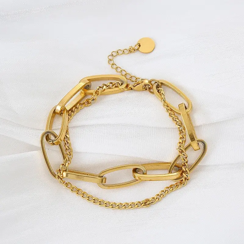 44. Gelang TITANIUM two layer rantai (ANTI KARAT ANTI LUNTUR) - titanium.bywearring 3