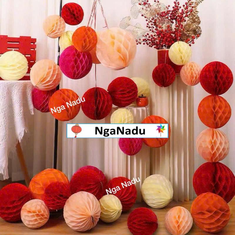 Quả cầu xếp -Đèn lồng Tổ ong trang trí Tết decor tiệc cưới hỏi,nạp tài lễ đính hôn studio,Noel,Giáng sinh,siêu thị quán cà phê,cửa hàng,lớp học giá rẻ