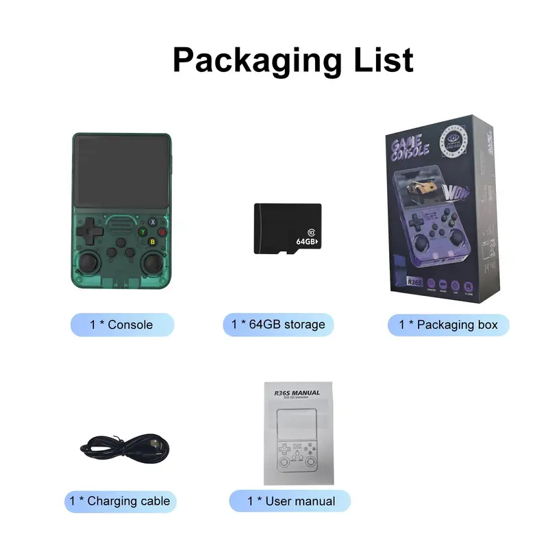 Ylw 3.5 Inch Hd Ips Screen Retro Handheld Video Game Console, Linux System 16000 Games 19 Emulators Handheld Game Player, Open Source Game Console, Gaming Console 8