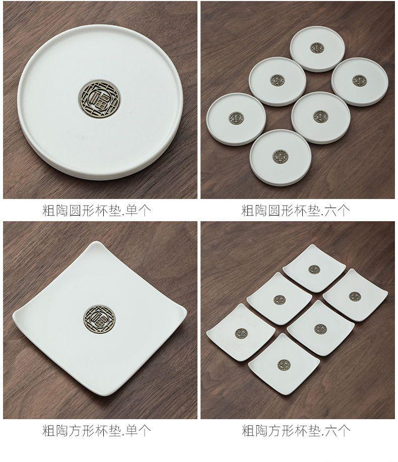 Product Introduction of [2789 People Collected] High-end Green Glaze Kung Fu Tea Coaster Small Tea Tray Ceramic Kung Fu Tea Set Accessories Tea Ceremony Heat Insulation Coaster Tea Set Accessories 9