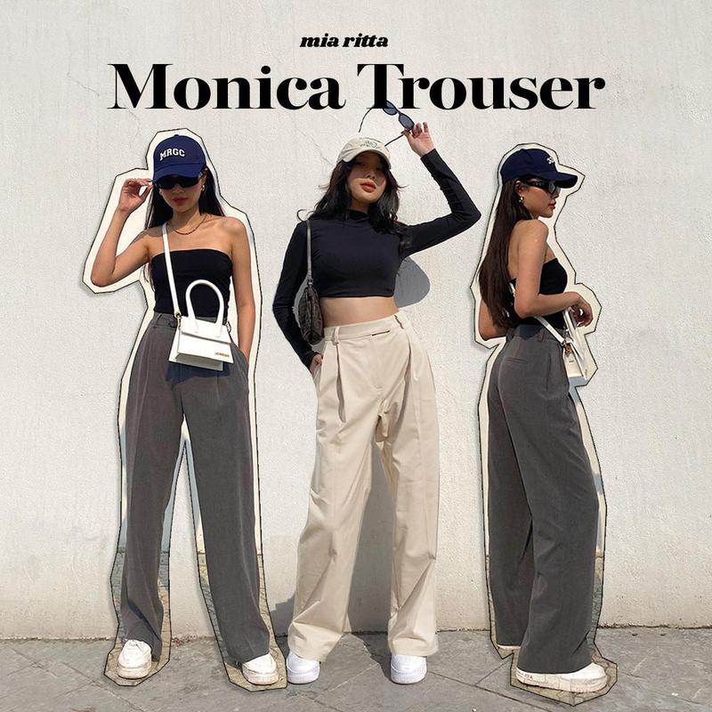 Quần ống suông Monica Trouser Mia Ritta Q388 quần tây nữ lưng cao kéo dài chân
