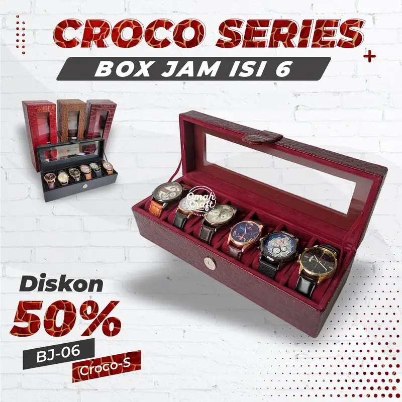 Kotak Jam Tangan isi 6 Atau Box Tempat Penyimpanan Jam Tangan 8