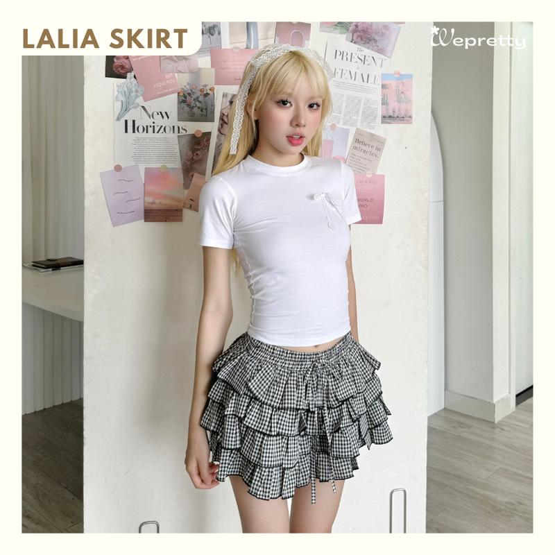 LALIA SKIRTS - CV11 Chân váy ngắn caro nữ kiểu dáng xếp tầng trendy Wepretty Clothes phong cách dễ thương