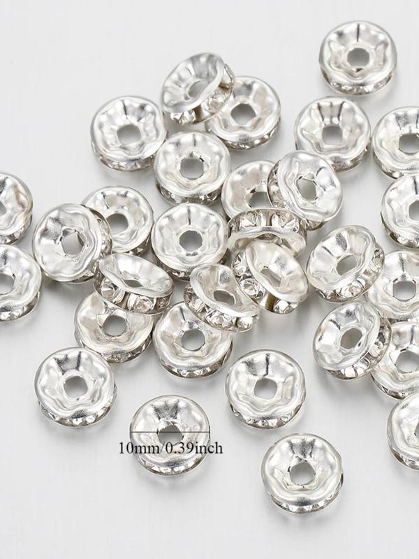 Rhinestone Decorated Bead, Round Bead for Jewelry Making, DIY Accessories for Bracelet Necklace Earrings Pendant 1