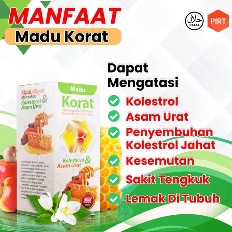 Madu Korat Original Herbal Alami Kolesterol & Asam Urat Lulus BPOM 1