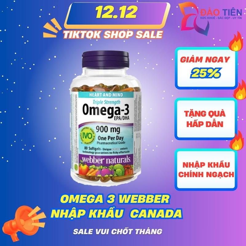 Dầu cá Omega 3 Triple Strength Webber Naturals, hộp 80 viên nhapkhauchinhhang
