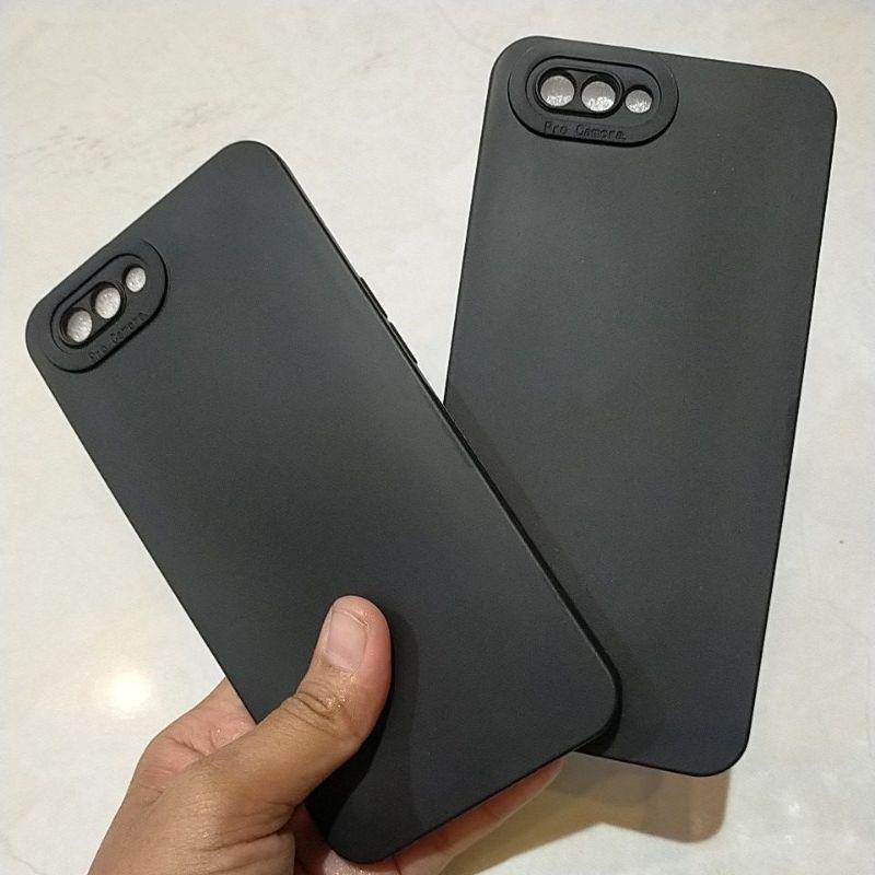 Softcase Cocok Untuk HP OPPO A3S Case Casing Silikon Hand Phone Full Black Bahan Lentur 3