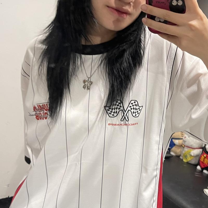  LUMI HOUSE ÁO THUN KẺ  SỌC BÓNG CHÀY LUMIHOUSE CHẤT VẢI MÈ  SPRT THOÁNG MÁT WIN77 Nữ Women Top Kem 