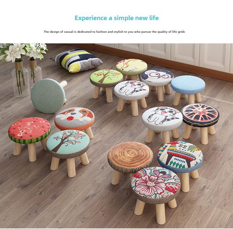 Product Introduction of Cute Wooden Child Sofa Stool Cartoon Fashion Creative Small Stool 0