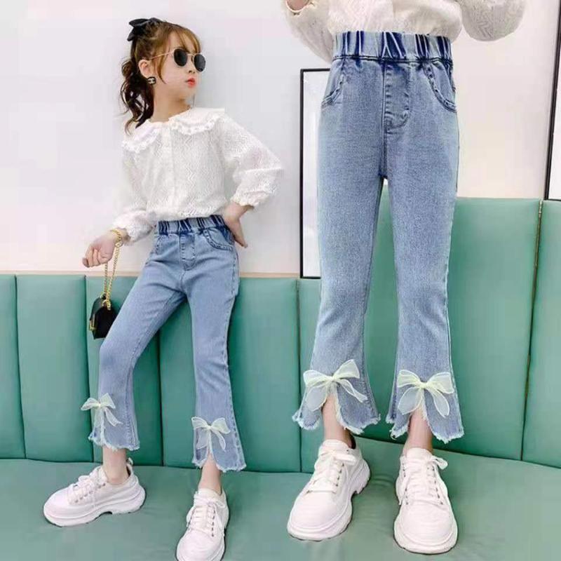Quần Dài Bé Gái, Quần Dài Mùa Xuân Và Mùa Thu, Hàng Mới Về 2024, Quần Jean Bé Gái, Co Giãn, Phong Cách Phương Tây, Đi Chơi, Thích Hợp Cho Trẻ Em Trung Và Lớn 5