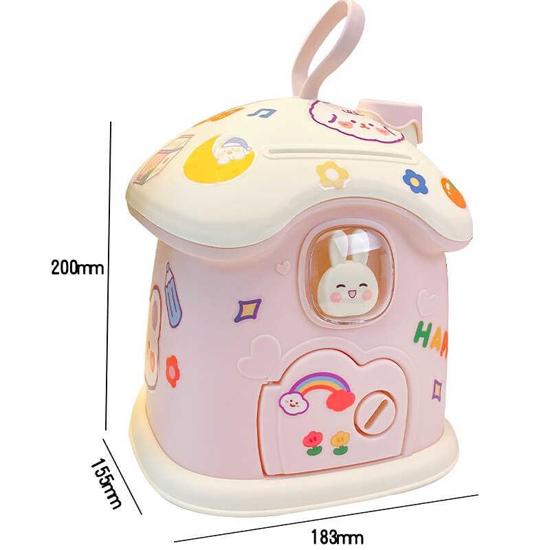 Product Introduction of Kids Creative DIY Banking Toys Piggy Bank Money Saving Pot Ban Coin Box With Lock Key Children Gift Toy For Girl Decor Decoration Christmas Light Plastic Sticker Ornaments 25