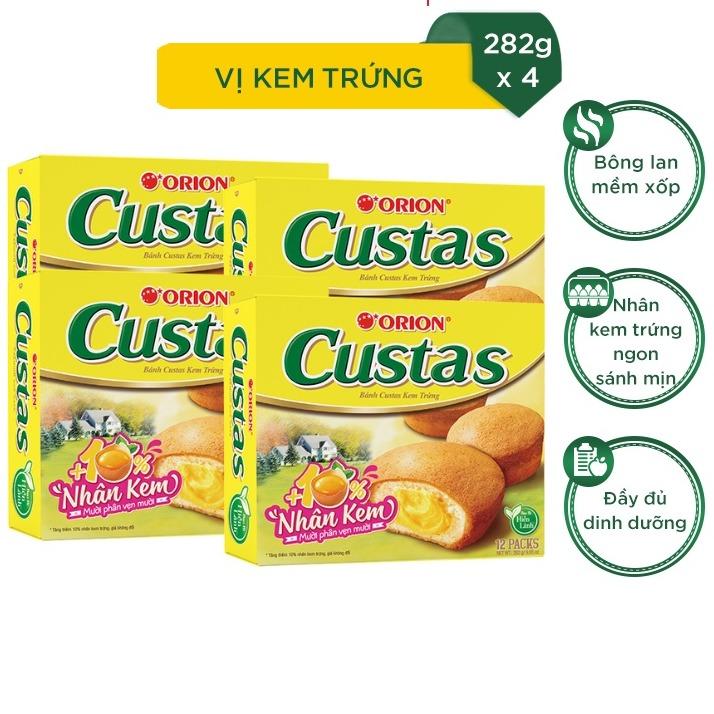 COMBO 4 Hộp 12 gói bánh Orion Custas kem trứng (282G)