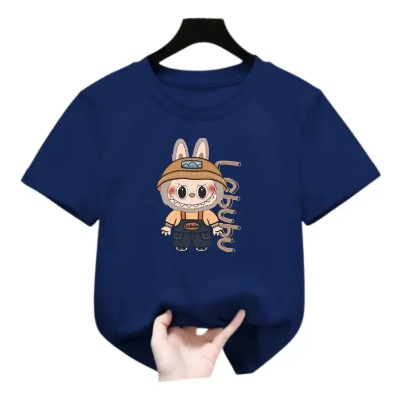 Baju Kaos Anak Laki Laki Perempuan 1-12 Tahun Premium HYE LABUBU MONSTER POPMART free custtom nama Katun Biru Cotton Kids Cotton 5