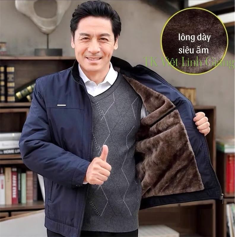 [ Áo Tặng Bố ] TOP Áo Khoác Phao Nam Trung Niên, Lót Lông Siêu Ấm Dày Dặn Tặng Bố, Tặng Ông, Tặng Chồng Hàng Chất Bền Đẹp, Dày Dặn, Cao Cấp TOP Tết Xmas Jacket Menswear Đen